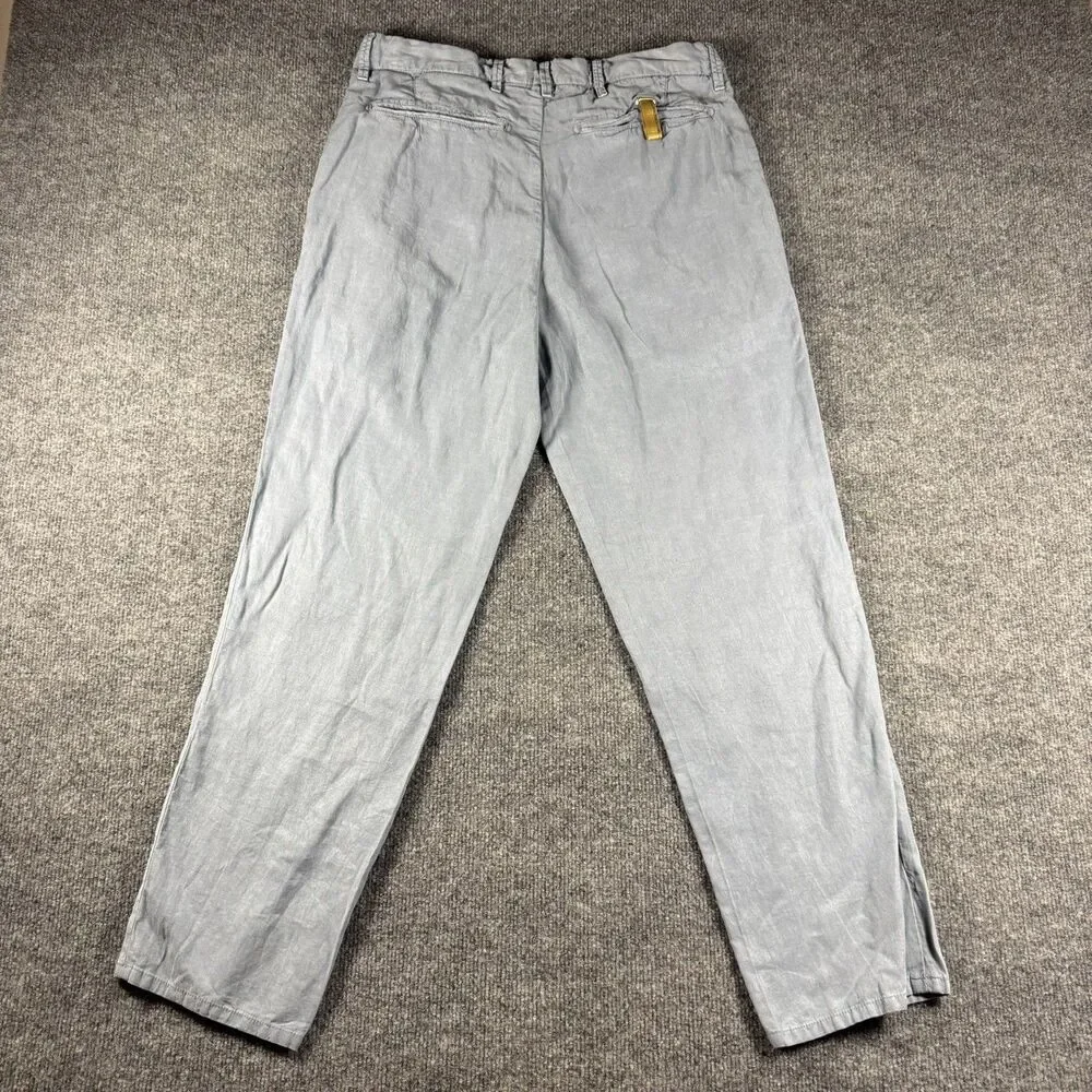 WHITESAND Italy Men’s Linen Lyocell Blend Chino Pants Light Blue Gray Size 48 32